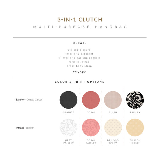 Women's Bags -  3-in-1 Clutch